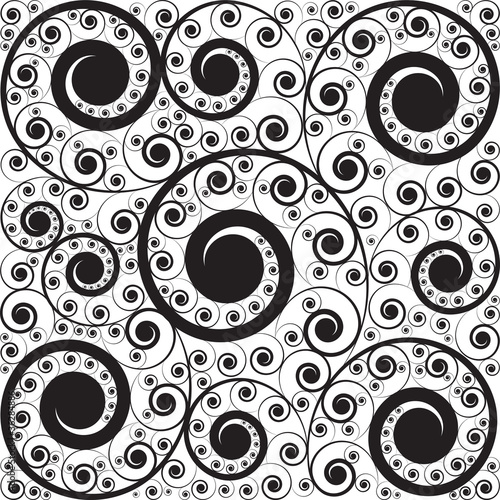 monochrome pattern of curls