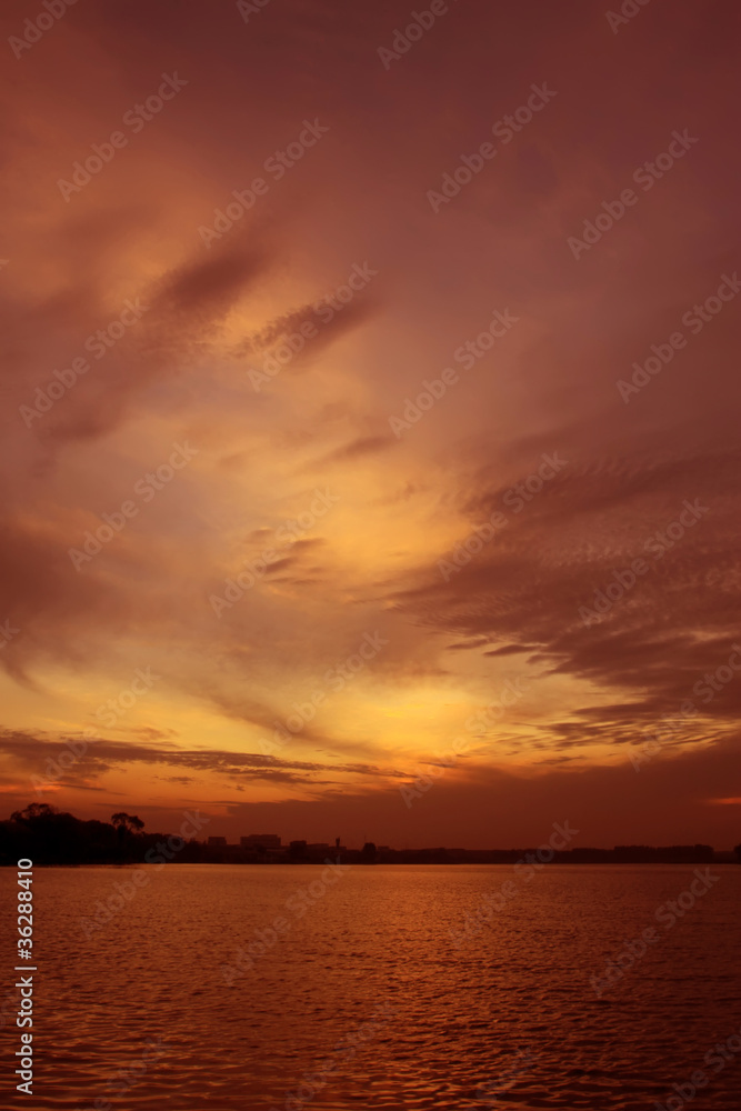 Fototapeta premium river night scenery