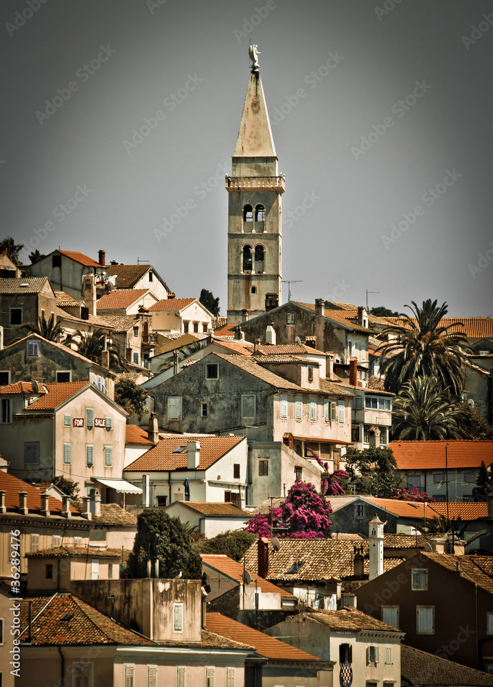 Picturesque town of Mali Losinj - vertical view