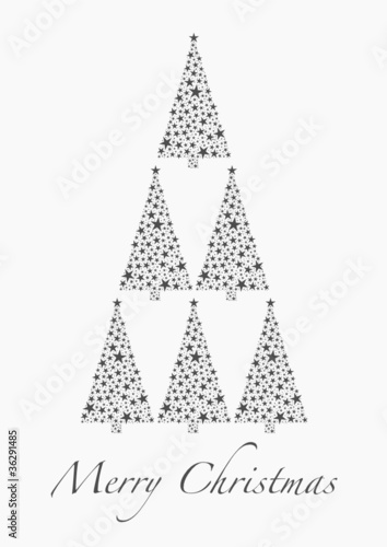 Christmas tree gray stars