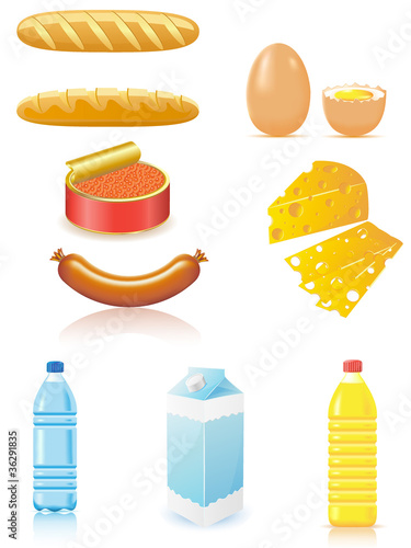 set icons of foods