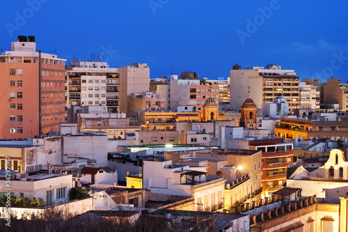 View of the urban area of Almeria, Andalucia, Spain.