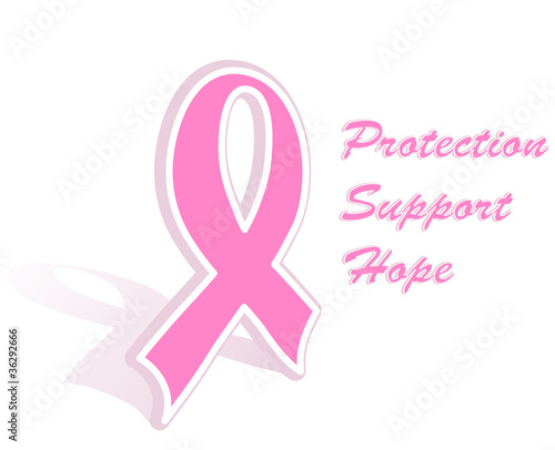 Vector illustration of a breast cancer pink ribbon