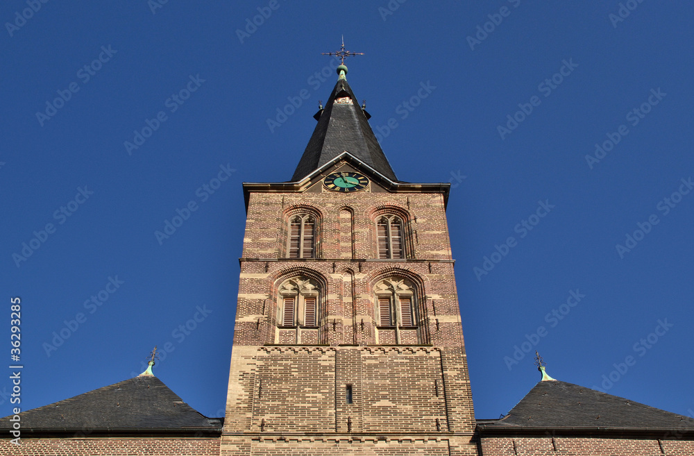 Tower of the church in Straelen in Germany. Tower of the church in Straelen in Germany.