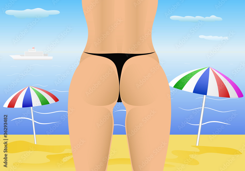 Fototapeta premium Sexy girl on the beach.