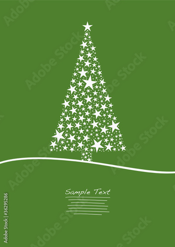 Christmas tree green stars