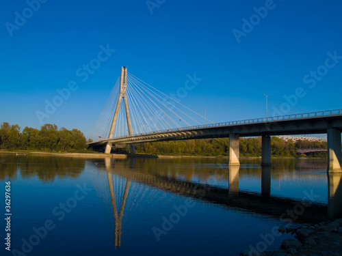 modern bridge Swietokrzyski, Warsaw , Poland