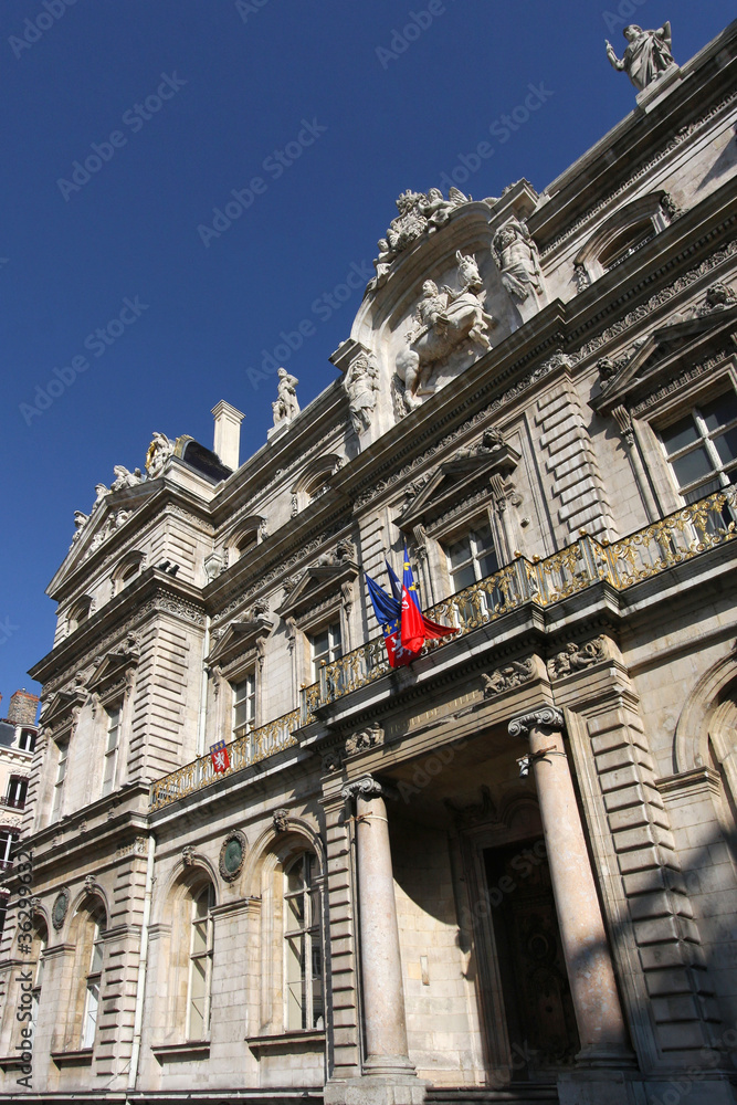 Obraz premium Entrée de l'Hotel de Ville sur la Place des Terreaux
