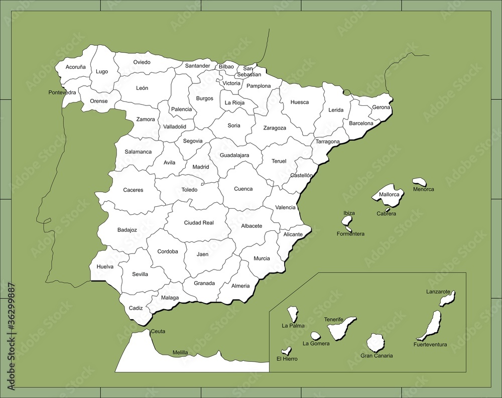 Obraz premium Mapa de España_2