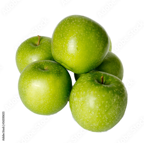 Granny Smith appleas isolated on white