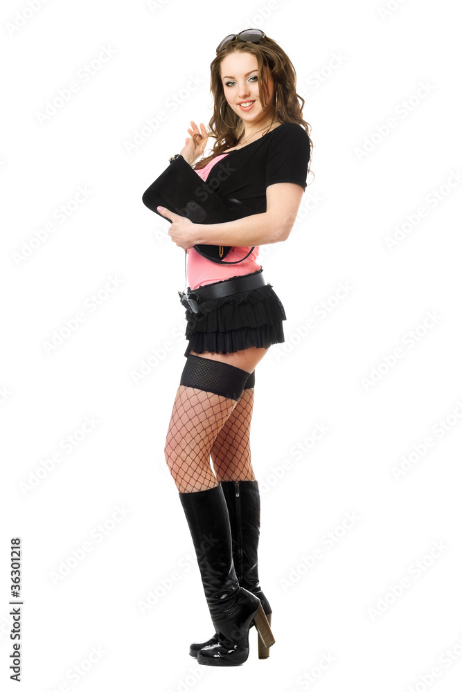Cheerful pretty young woman. Isolated Cheerful pretty young woman. Isolated