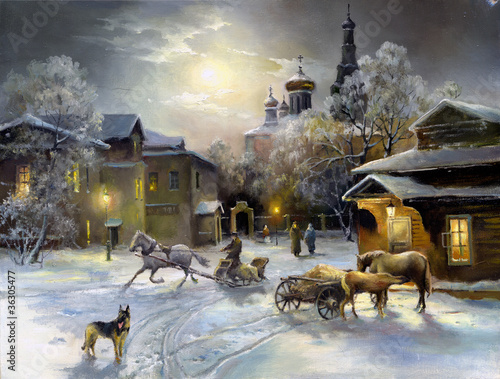 Rural landscape, oil on a canvas
