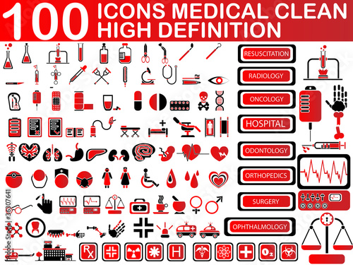 100 ICONS MEDICAL CLEAN