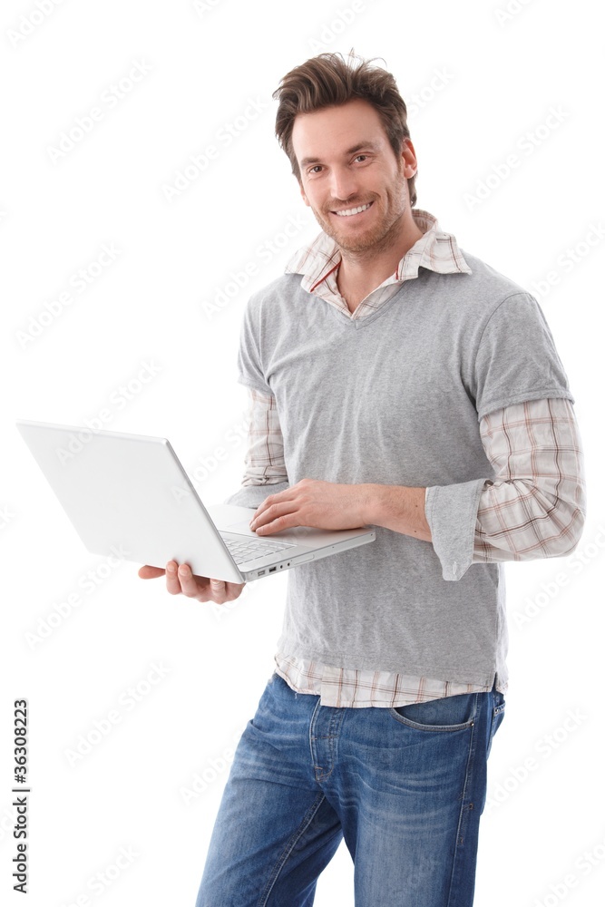 Happy man using laptop Happy man using laptop