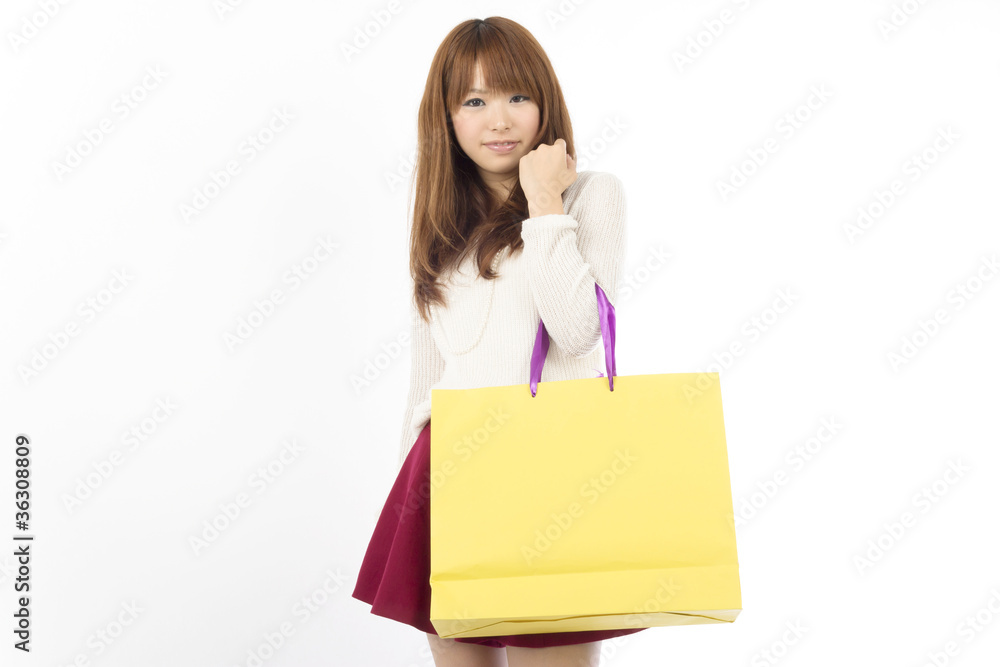 Asian shopping woman