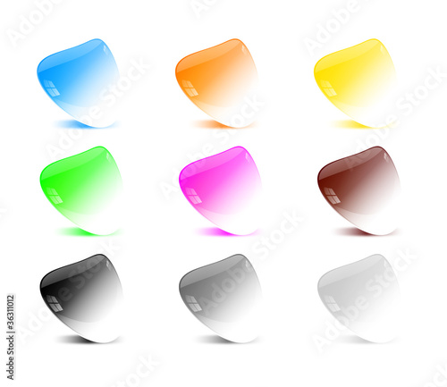 glass stones, button