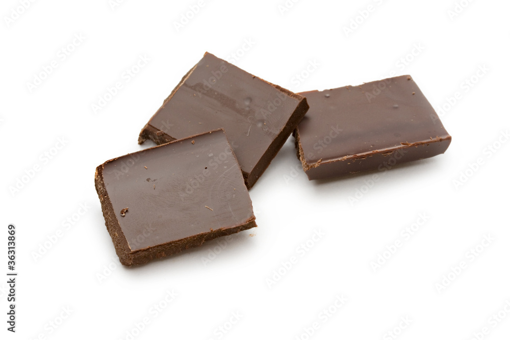Chocolate on the white background Chocolate on the white background