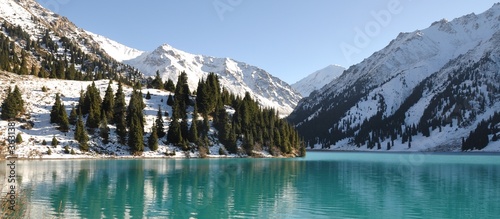Scenic Big Almaty Lake Kazakhstan