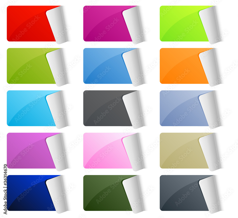 Set of color labels