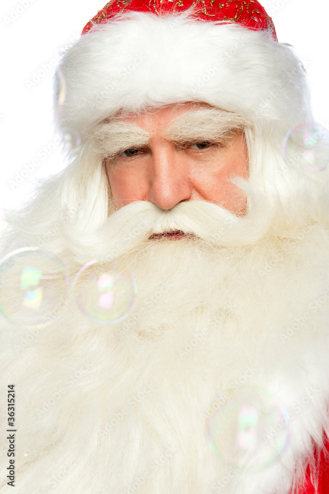 Obraz premium Santa Claus portrait smiling isolated over a white background