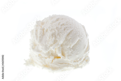 Weiße Kugel Eis auf weißem Hintergrund