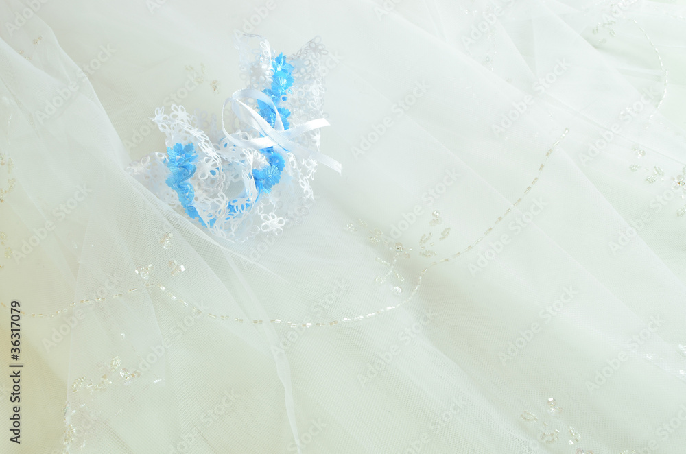 Wedding veil and garter Wedding veil and garter