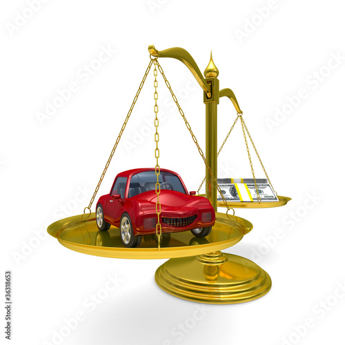 car and cashes on scales. I...