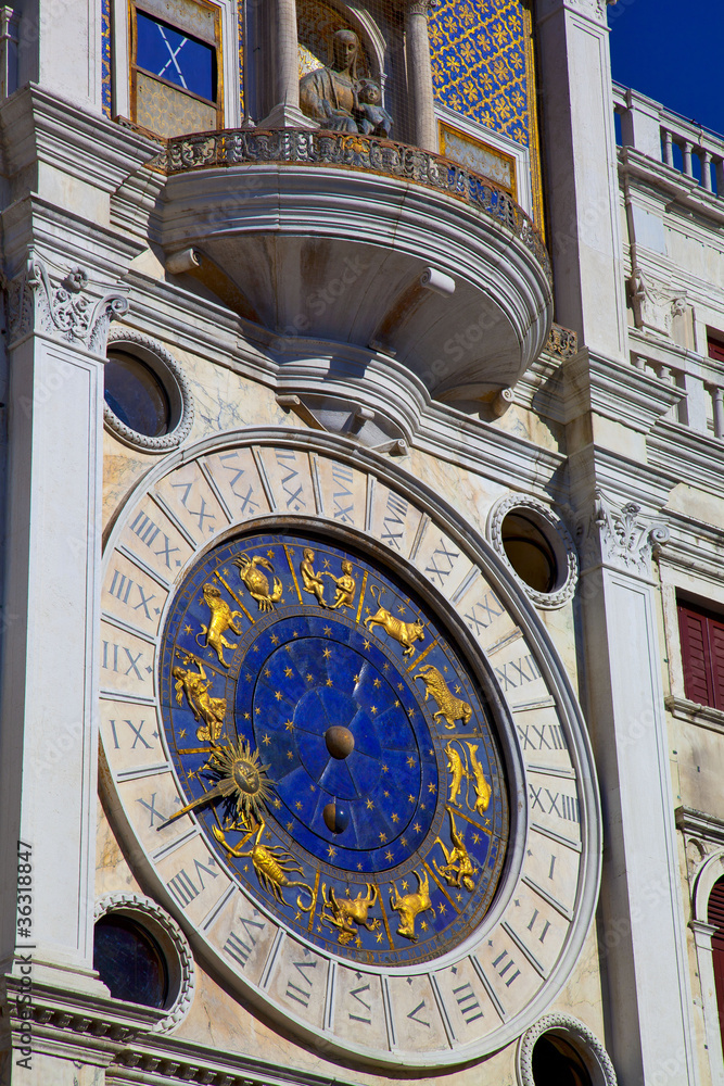 Obraz premium italie; venise; place san marco,tour de l'horloge