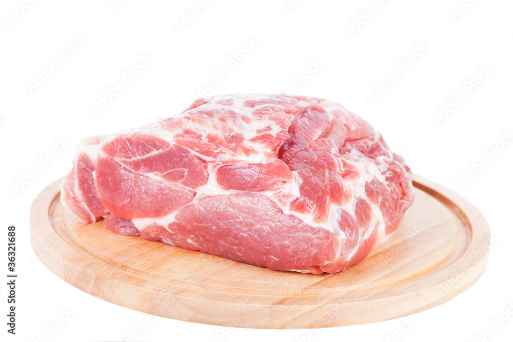 raw meat on white background