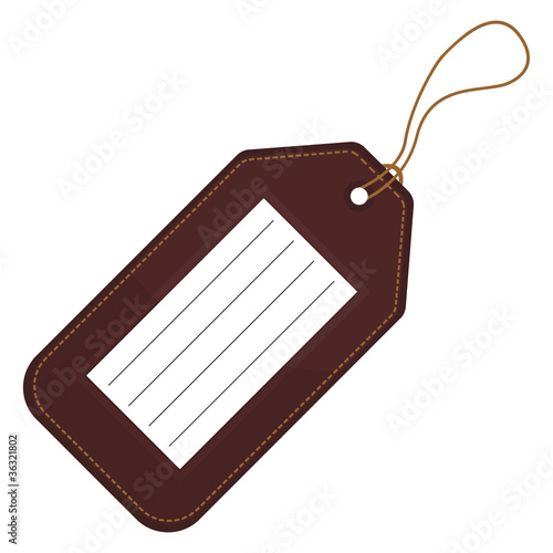 Luggage tag with copy space over white background