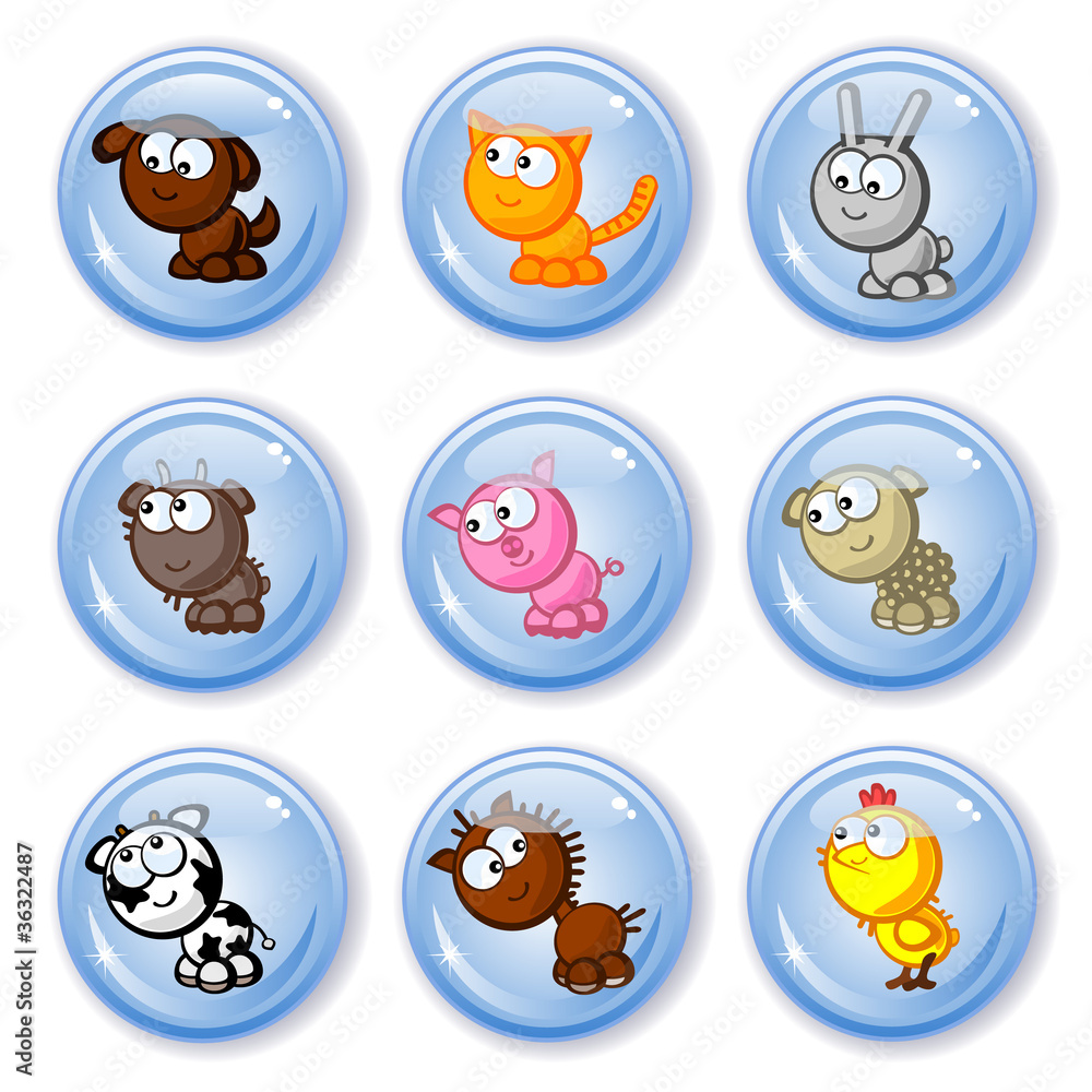 Obraz premium buttons farm pets