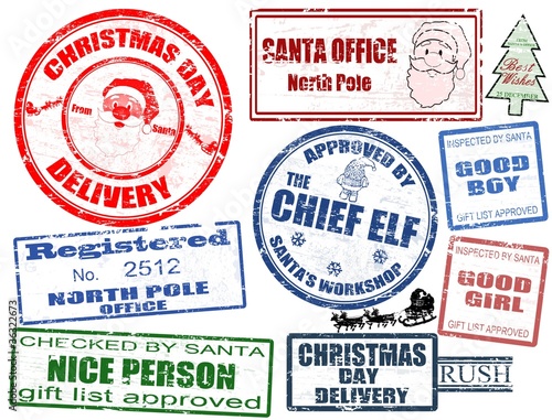Set of Christmas stamps