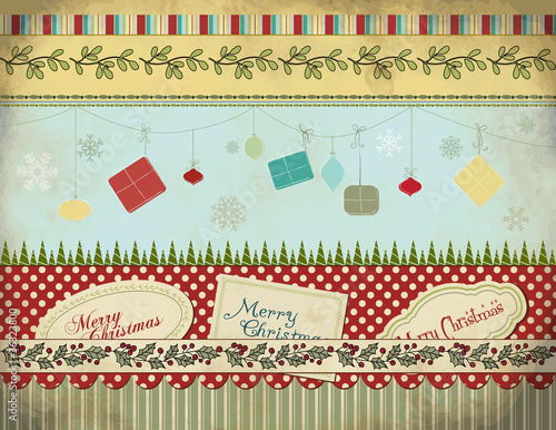 Christmas Set: Background, Borders, Labels, Gifts