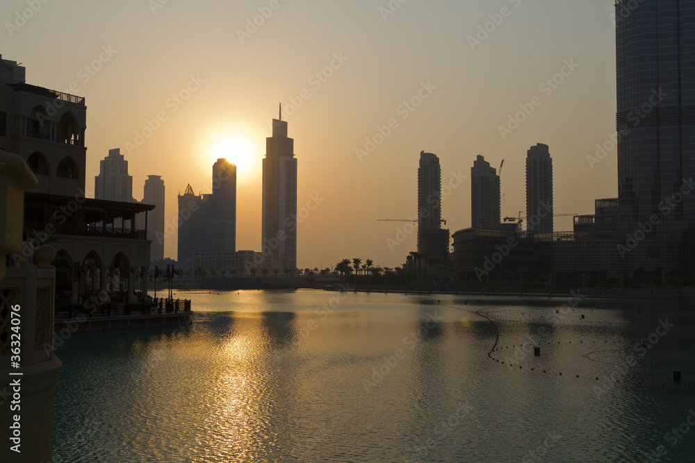 Dubai city  sunset