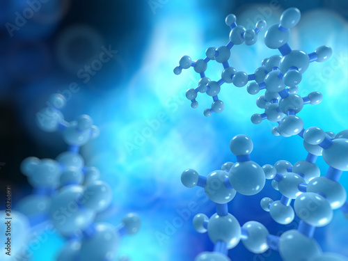 3d rendered science illustration of some molecules photo