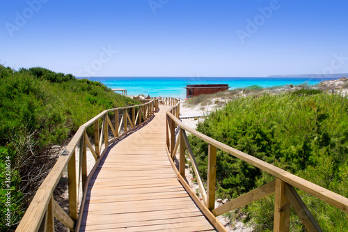 Formentera migjorn Els Arenals beach walkway © lunamarina