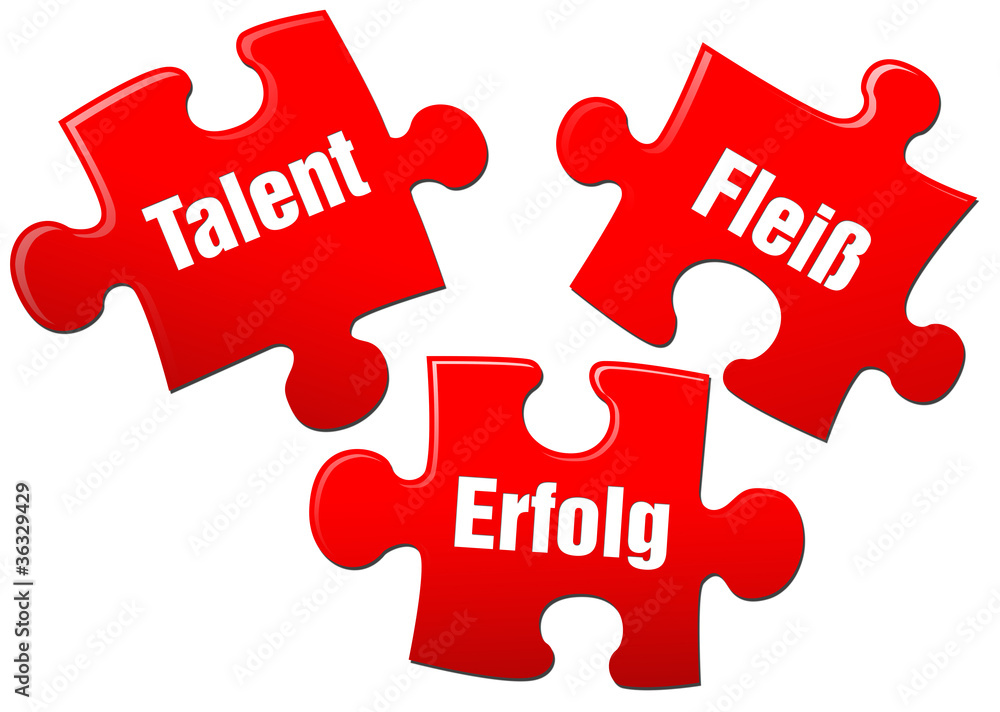 talent fleiß erfolg erfolgsfaktor puzzle talent fleiß erfolg erfolgsfaktor puzzle