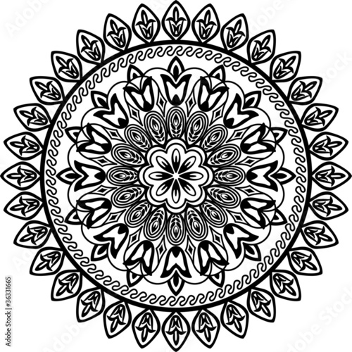 Geometric floral circle