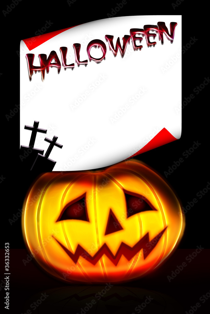 Naklejka premium Halloween frame postcard