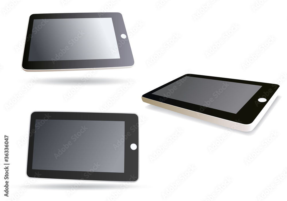 vector image isolated tablet computer - set vector image isolated tablet computer - set
