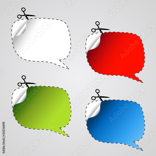 Vector stickers of speech bubbles for  advertising text