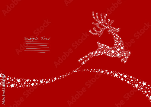 Flying Reindeer red stars