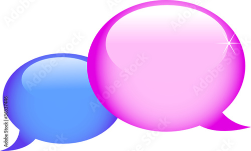sprechblasen blau rosa