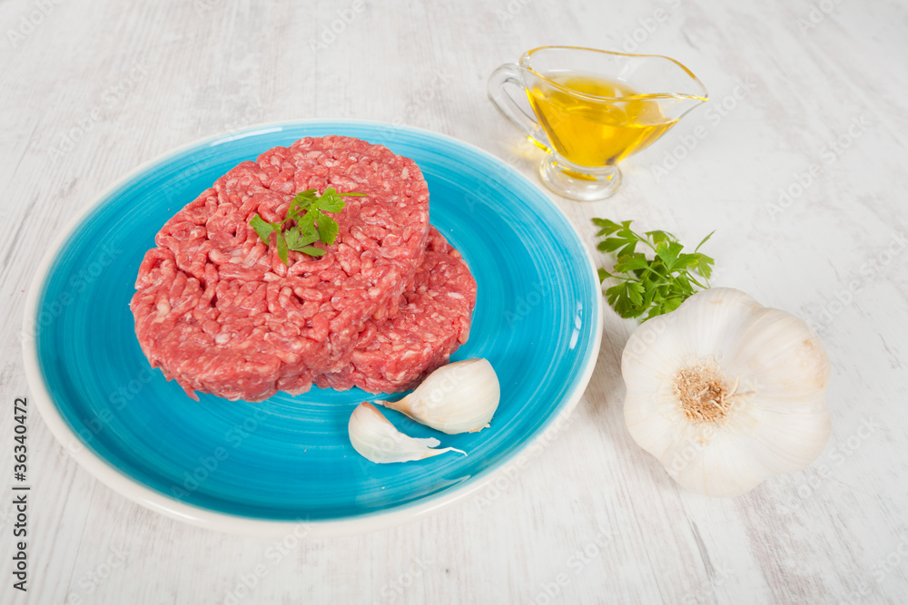 Raw hamburger Raw hamburger