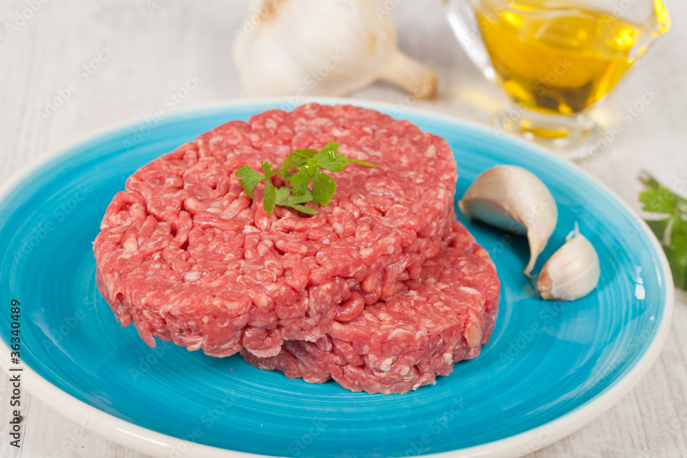 Raw hamburger Raw hamburger