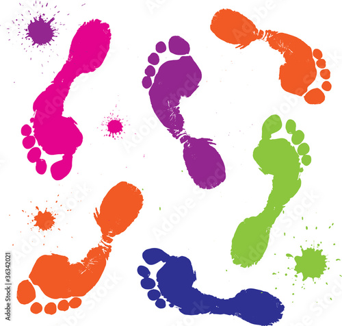 Foot print isolated on white