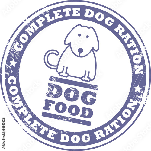 Stamp with the dog and the text dog food