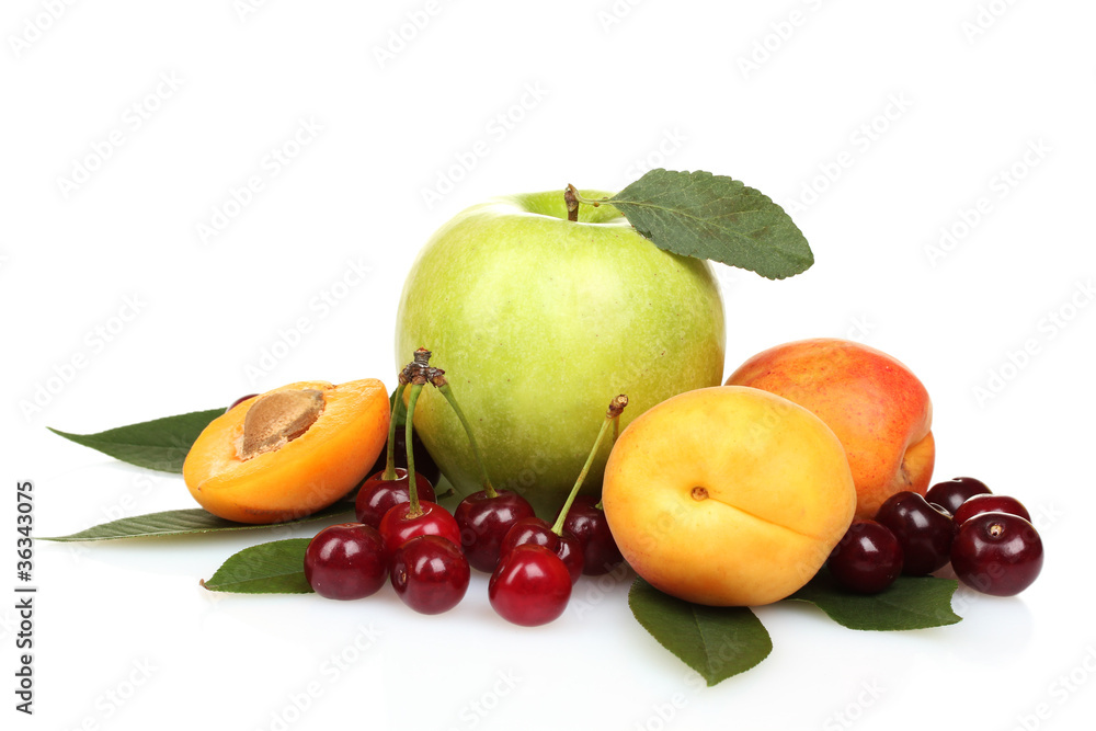 tasty summer fruits isolated on white tasty summer fruits isolated on white