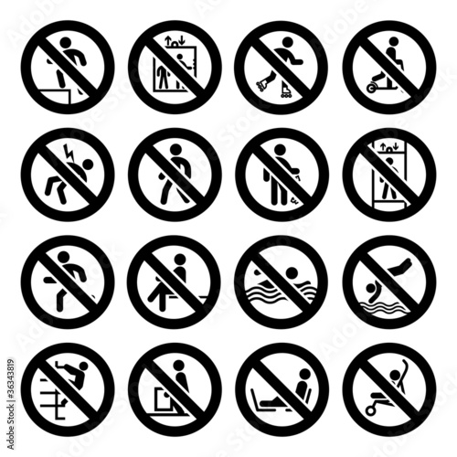 Prohibited black signs vector
