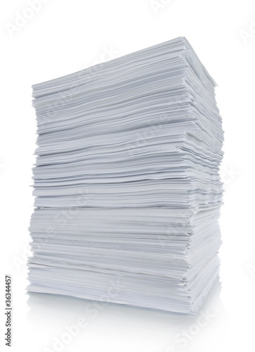 close up of stack paper
